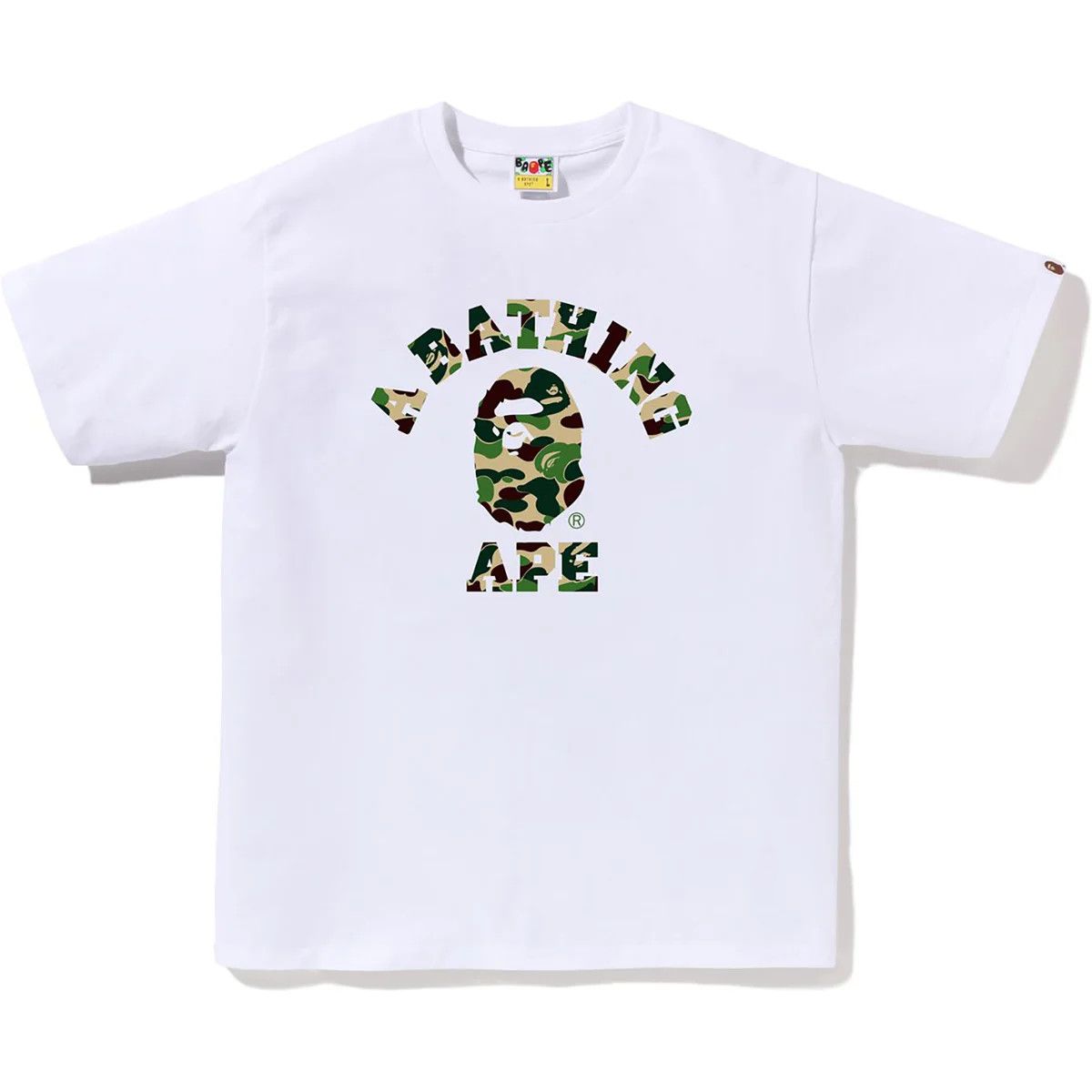 Bape ‘Green ABC College Text’ Tee White