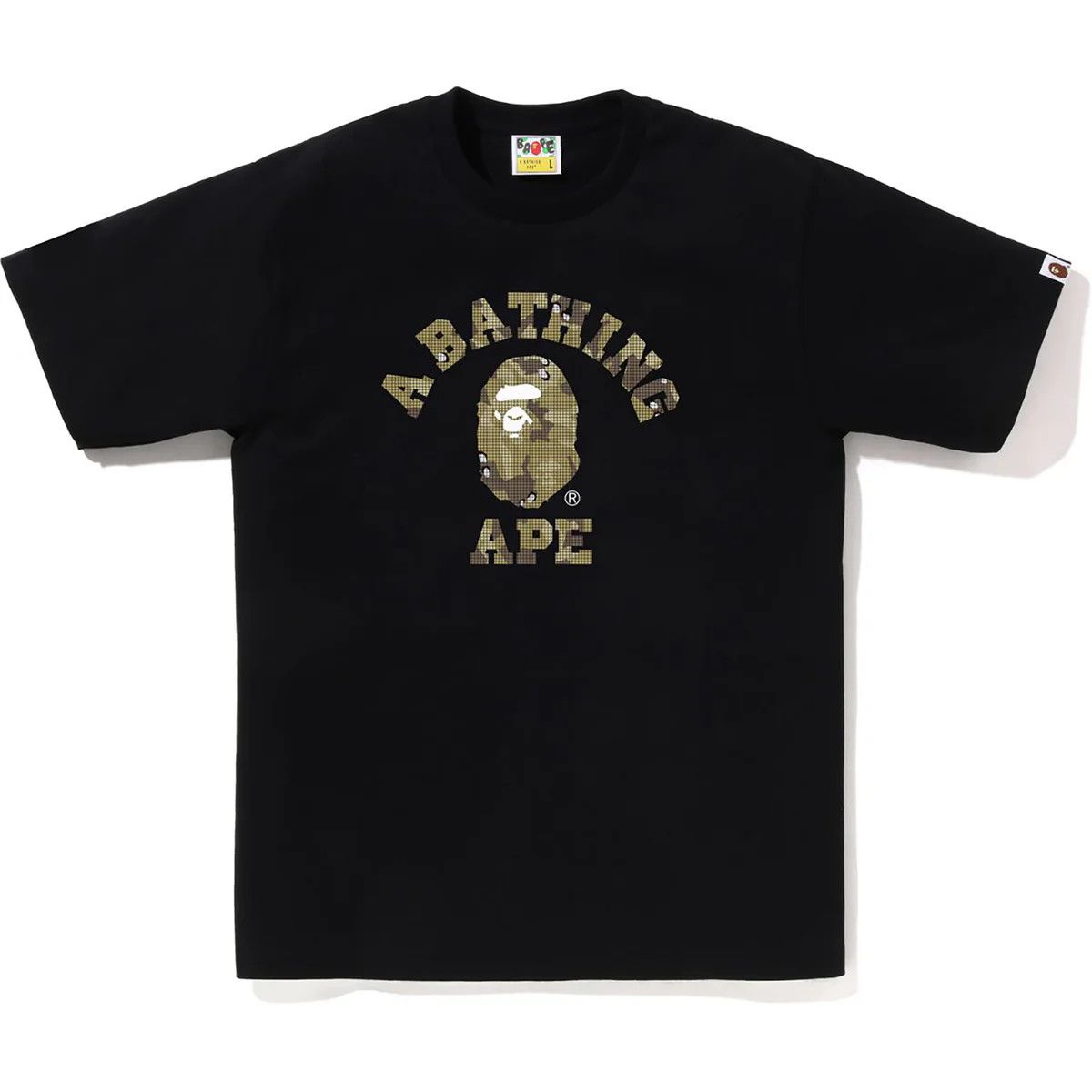 Bape &#39;Bitmap Camo College Text&#39; Tee Black