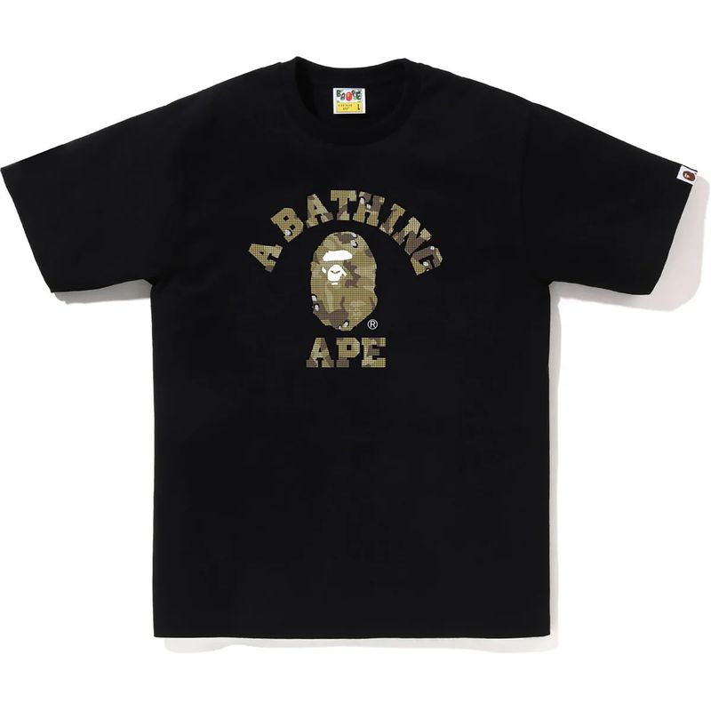 Bape 'Bitmap Camo College Text' Tee Black