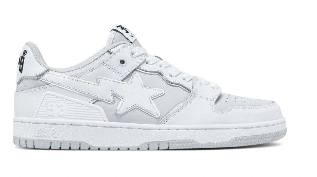 A Bathing Ape Bape SK8 STA #3 &#39;White Silver&#39;