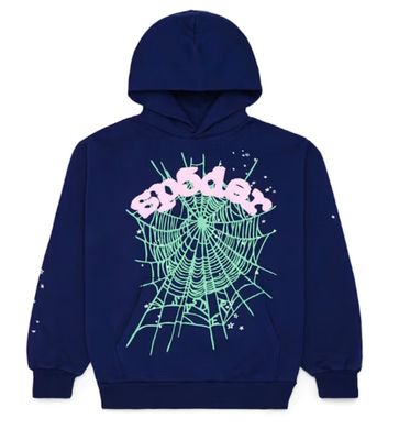 Sp5der &#39;OG Web&#39; Hoodie Navy