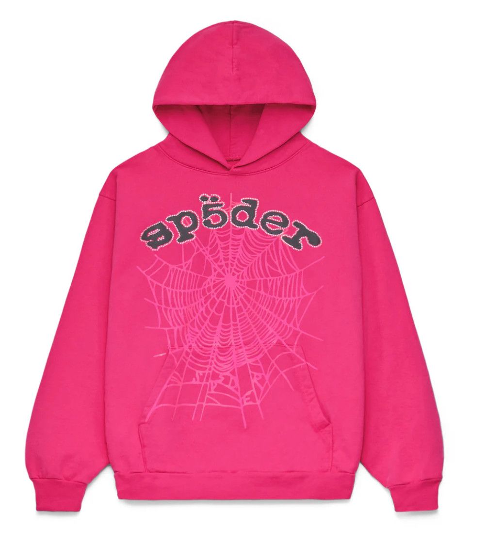SP5DER &#39;Legacy Web Rhinestone&#39; Hoodie