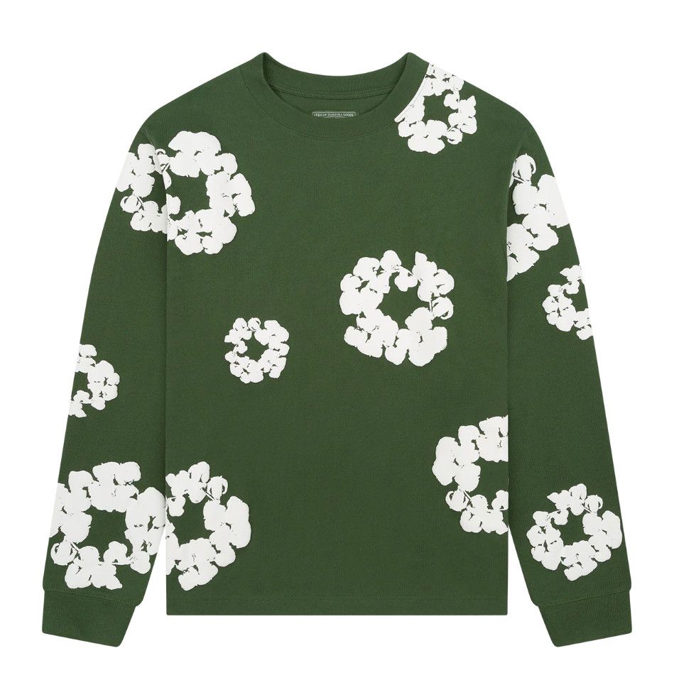 Denim Tears &#39;Cotton Wreath&#39; L/S Tee Green