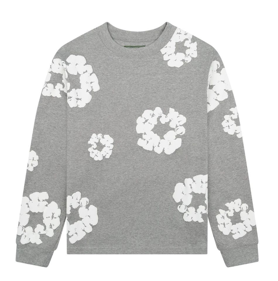 Denim Tears &#39;Cotton Wreath&#39; L/S Tee Grey