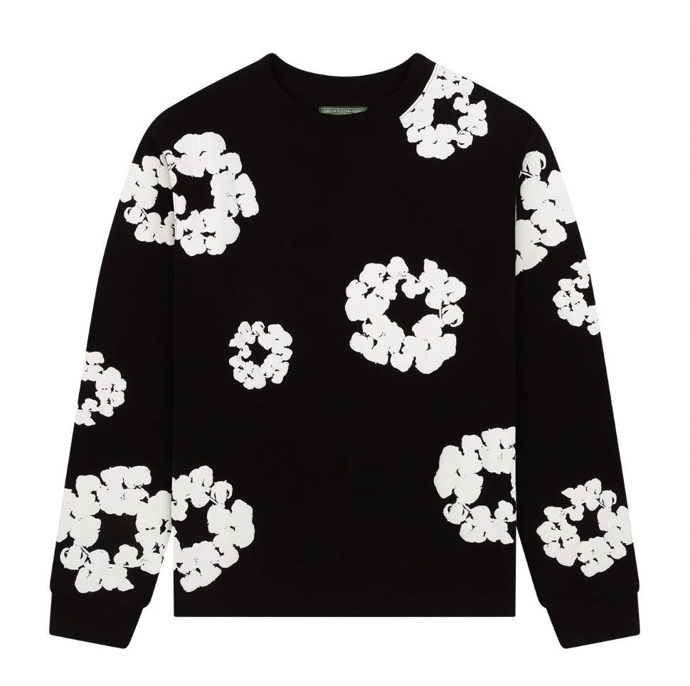 Denim Tears &#39;Cotton Wreath&#39; L/S Tee Black