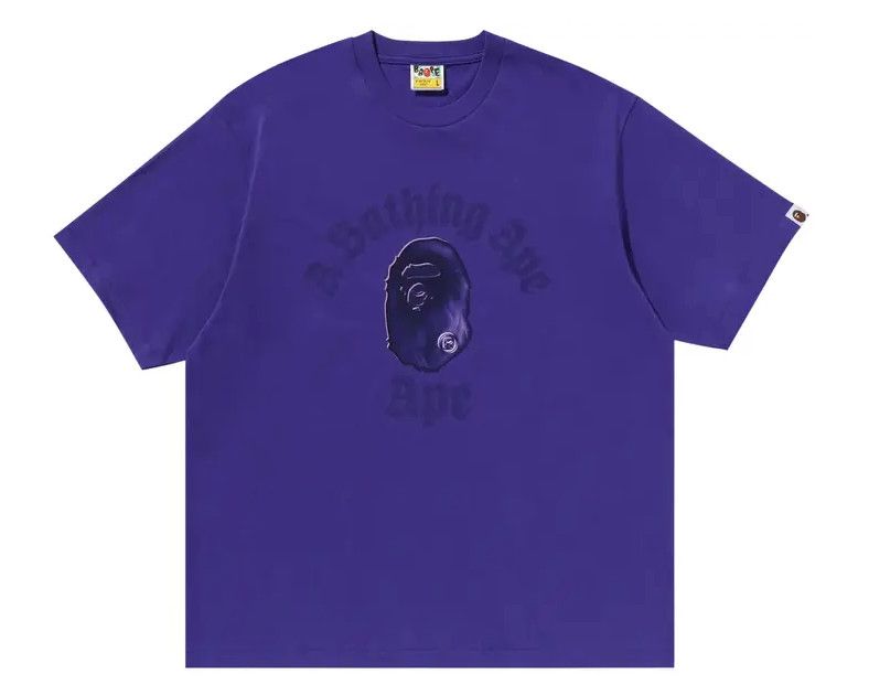 Bape &#39;Gothic College Logo&#39; Relaxed Fit Tee Purple, Size: | S |
