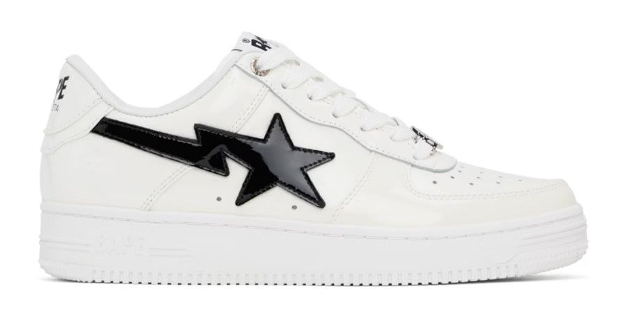 A Bathing Ape Bape STA #2 &#39;Black Swoosh Patent&#39;