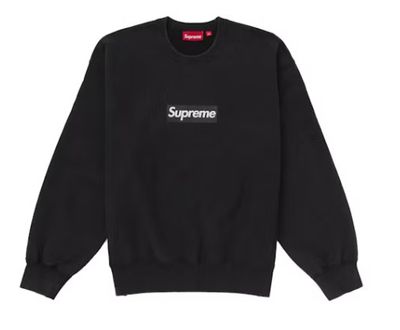 Supreme &#39;Washed Box Logo&#39; Crewneck Black