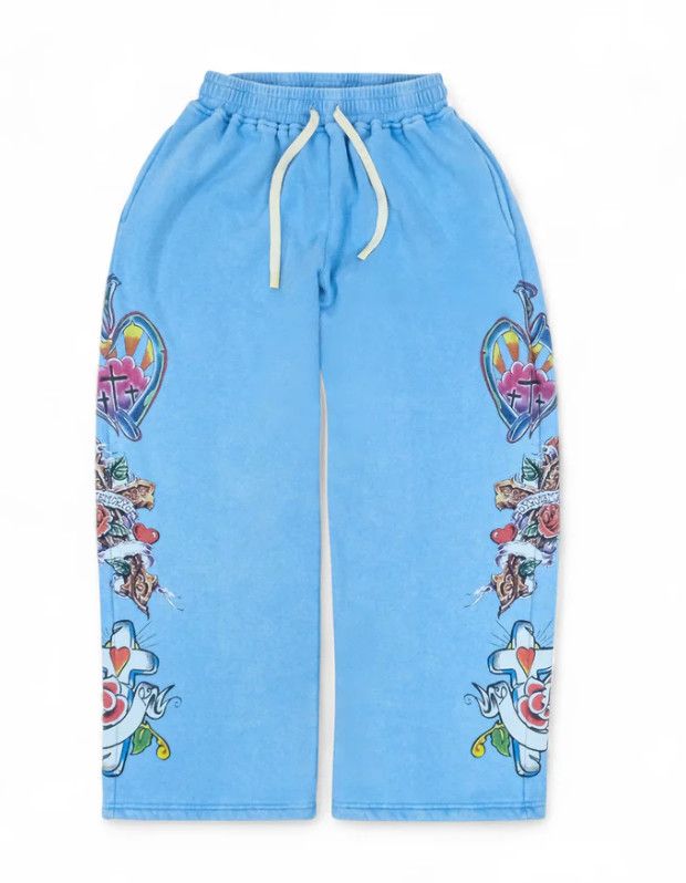 We Are Righteous &#39;Risen King&#39; Sweatpants Blue