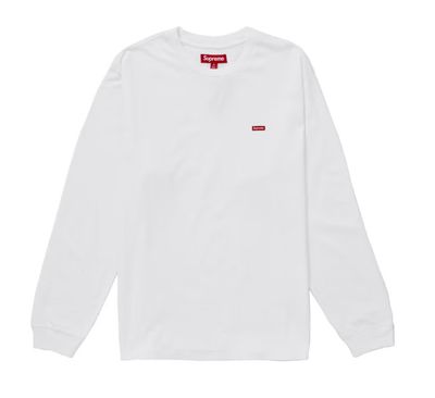 Supreme &#39;Small Box Logo&#39; L/S Tee White