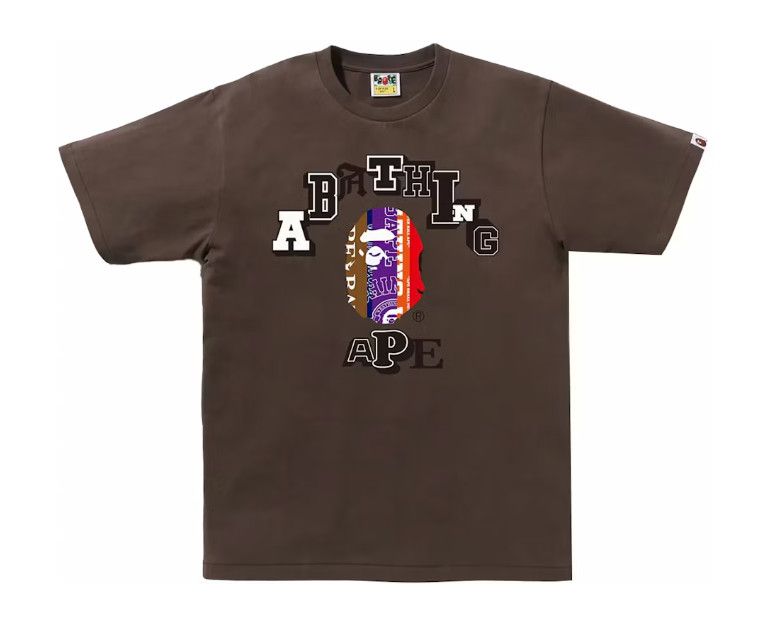 Bape &#39;Scarf College&#39; Tee Brown