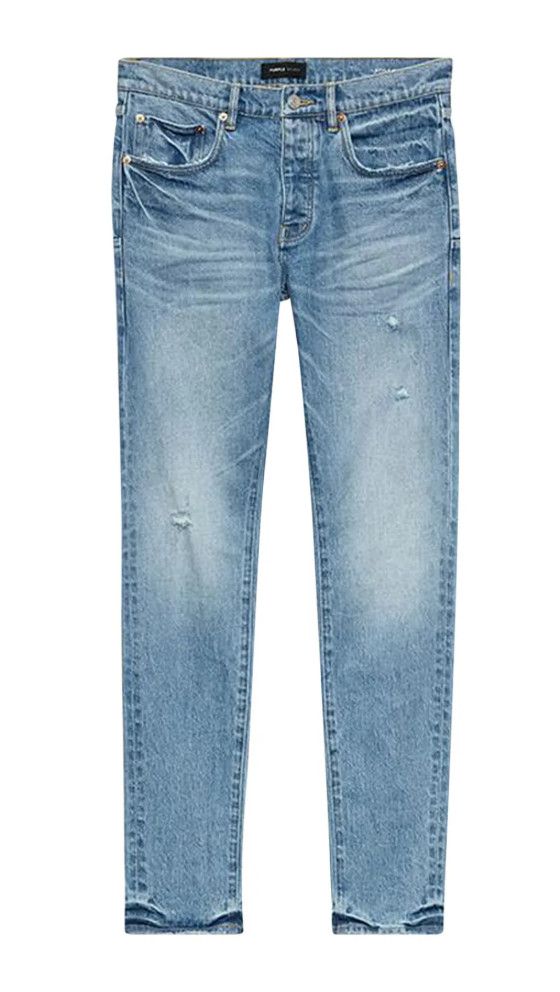 Purple Brand P001 LR Slim &#39;Light Indigo VTG Abrasions&#39; Jeans
