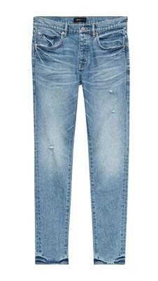 Purple Brand P001 LR Slim &#39;Light Indigo VTG Abrasions&#39; Jeans