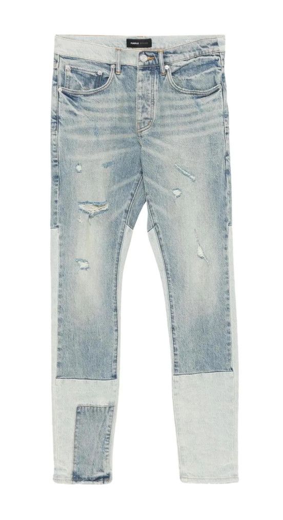 Purple Brand P001 Skinny &#39;Mid Indigo Patchwork&#39; Jeans