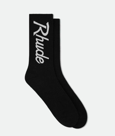 Rhude &#39;Verizon&#39; Socks, Color: Black