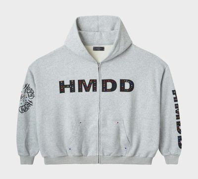 HMDD &#39;Chimstone&#39; Zip Up Hoodie Grey