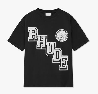 Rhude &#39;Collegiate Crest&#39; Tee VTG Black