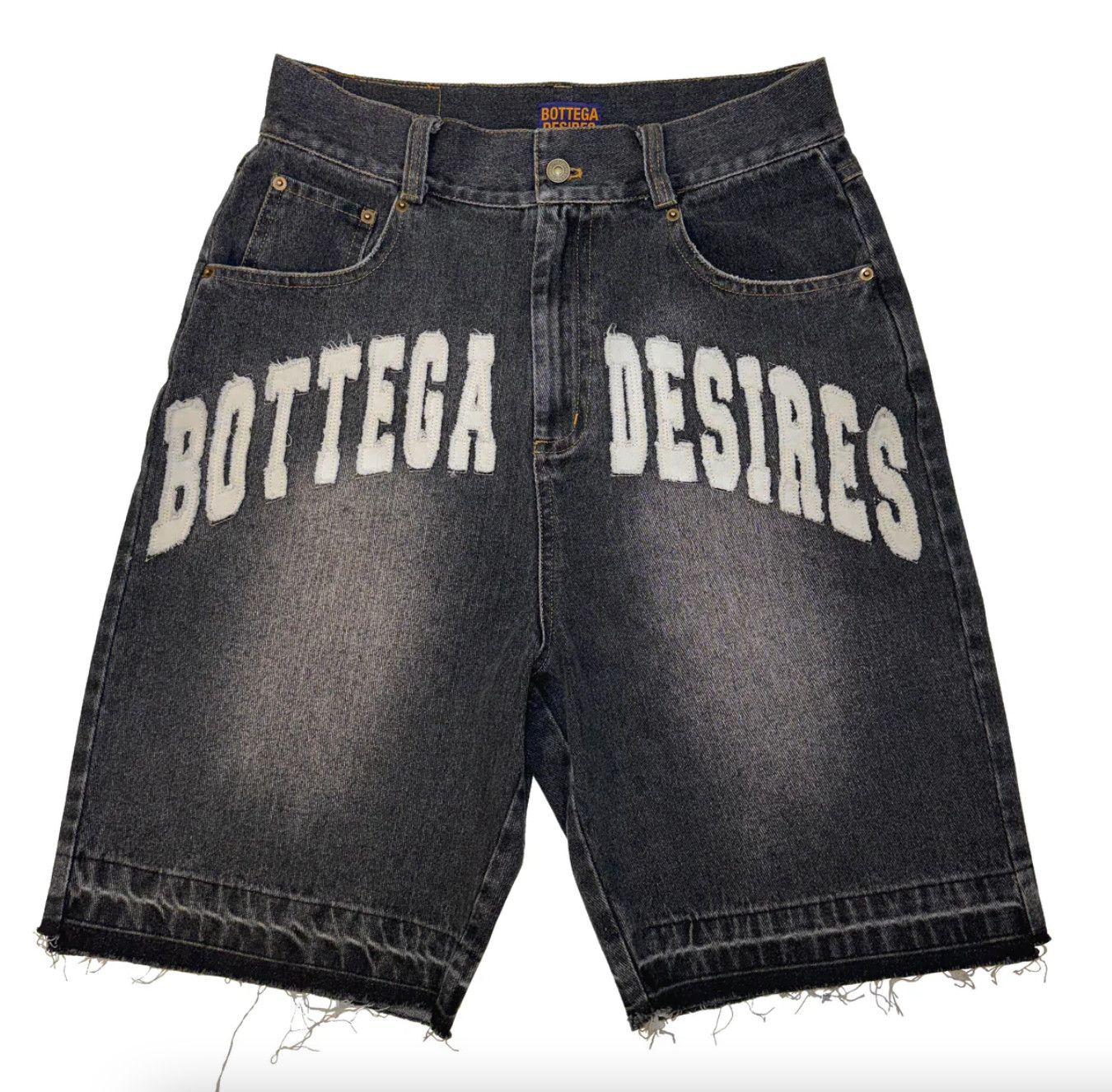 Bottega Desires &#39;Patch Logo&#39; Denim Shorts Black