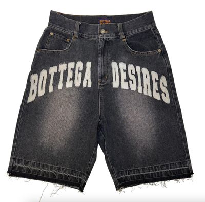 Bottega Desires &#39;Patch Logo&#39; Denim Shorts Black