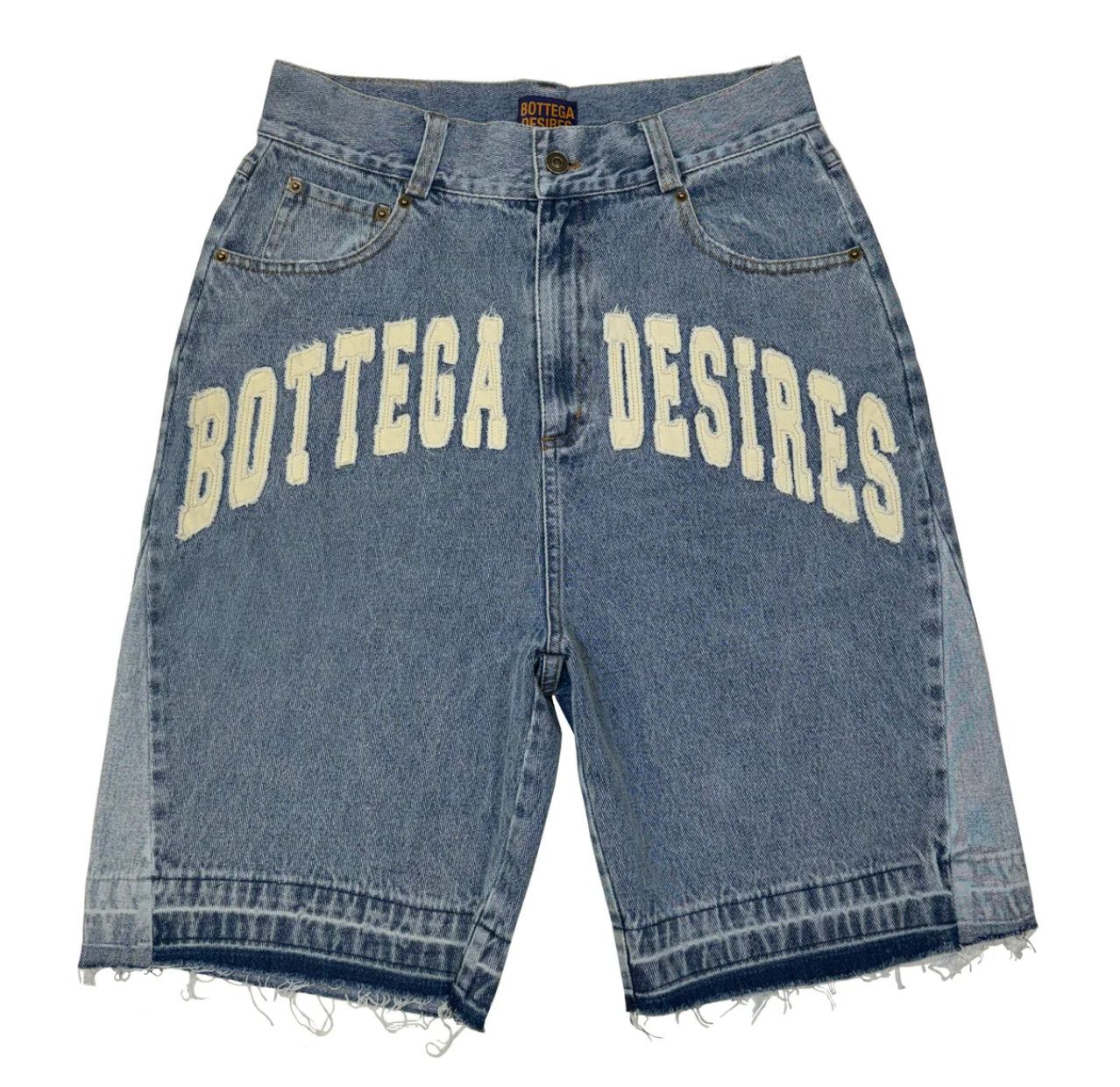 Bottega Desires &#39;Patch Logo&#39; Denim Shorts Blue