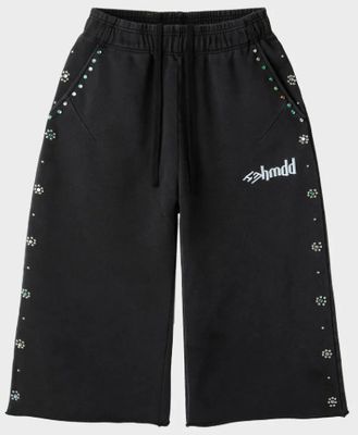 HMDD &#39;Flower Studded&#39; 3/4 Length Shorts Black
