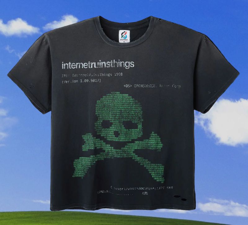 Internet Ruins Things 'Terminal Error' Vintage Tee Black