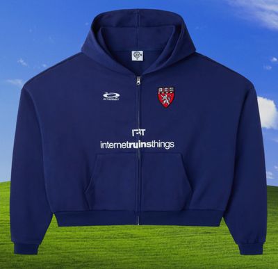 Internet Ruins Things &#39;Data&#39; Zip Up Hoodie Blue