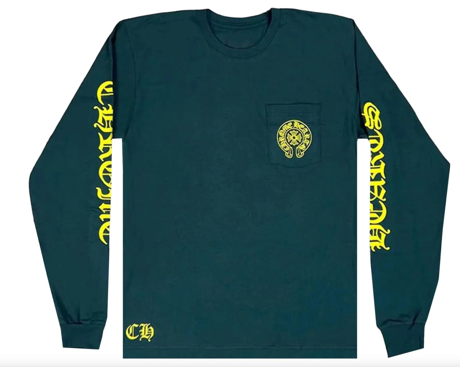 Chrome Hearts 'Horseshoe' L/S Tee Green/Yellow