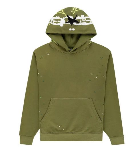 SP5DER 'Heavy Web' Hoodie Olive