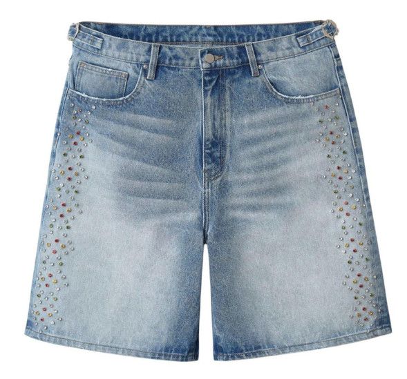 HMDD 'H-Star' Crystal Jean Short Indigo
