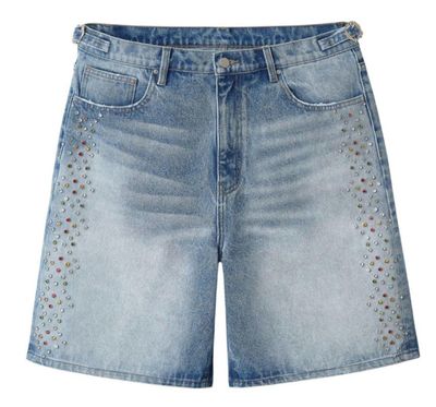 HMDD 'H-Star' Crystal Jean Short Indigo