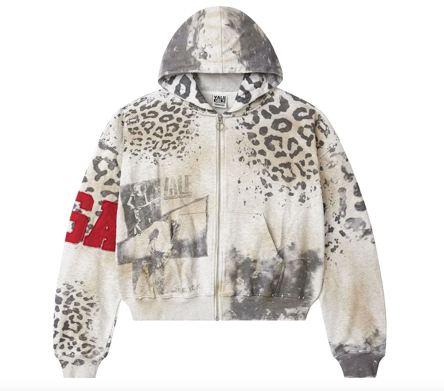 Vale Forever 'Cheetah' Zip Up Grey