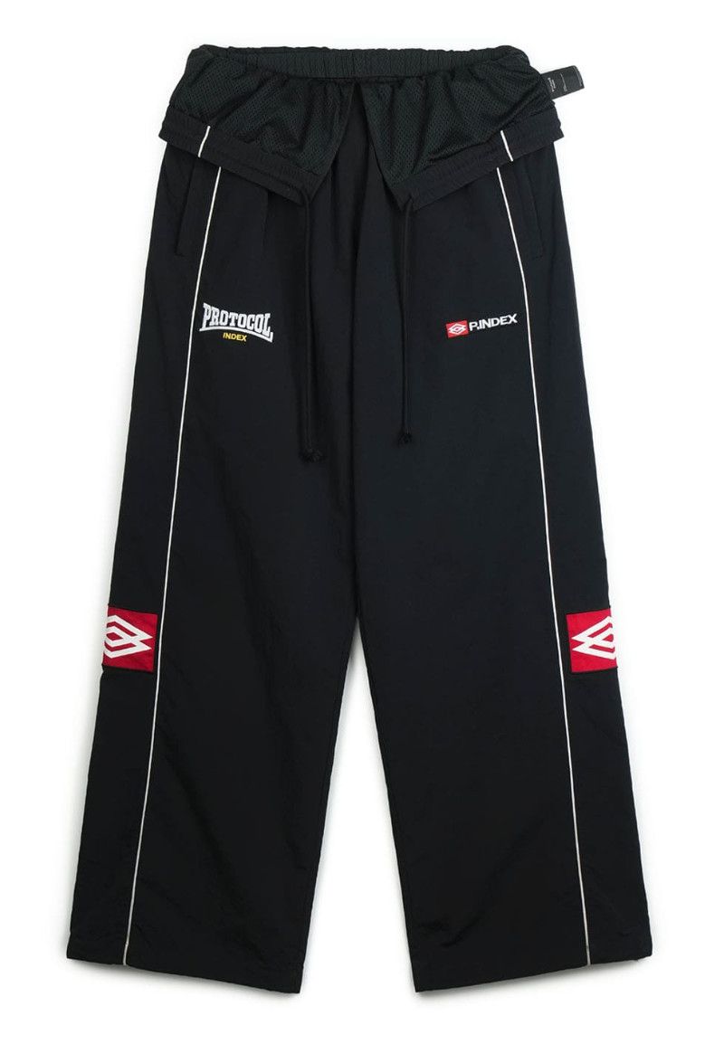 Protocol Index 'Folded Waist' Track Pants Black