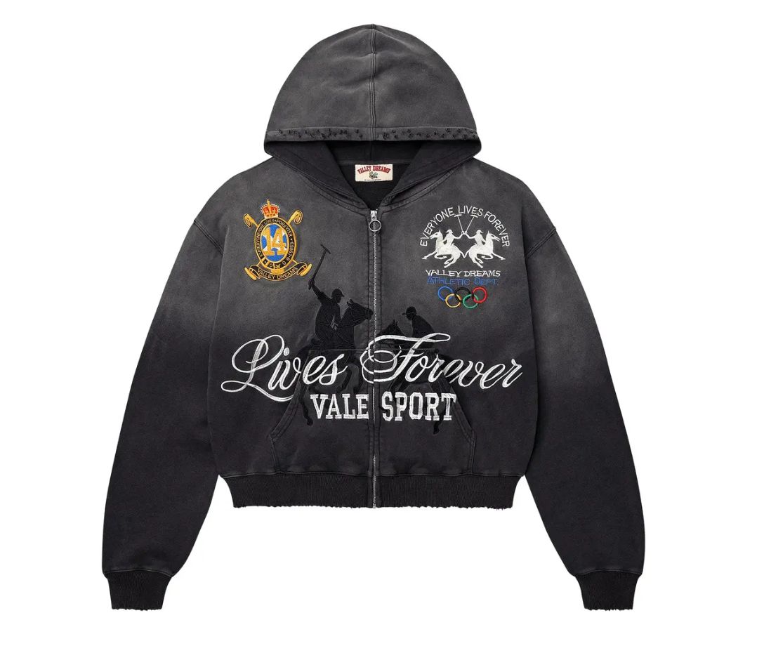 Vale Forever 'Blackrock' Zip-Up Hoodie Black