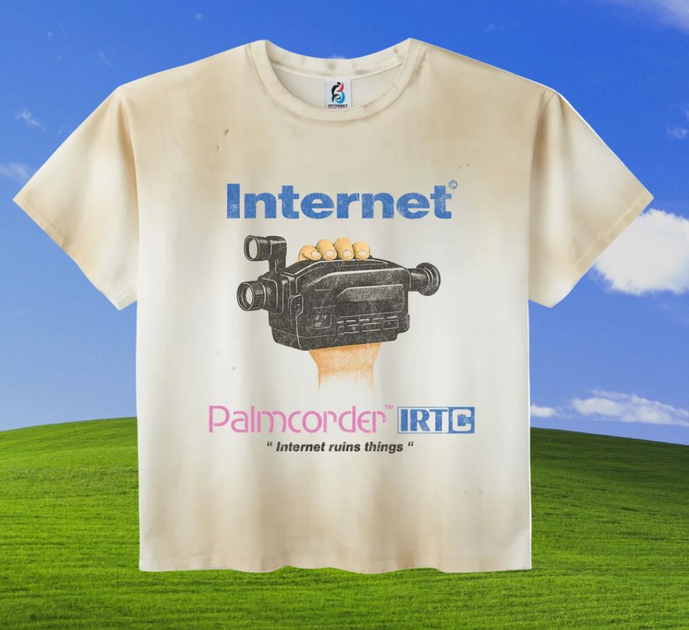 Internet Ruins Things 'Palmcorder' Vintage Tee White