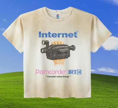 Internet Ruins Things 'Palmcorder' Vintage Tee White