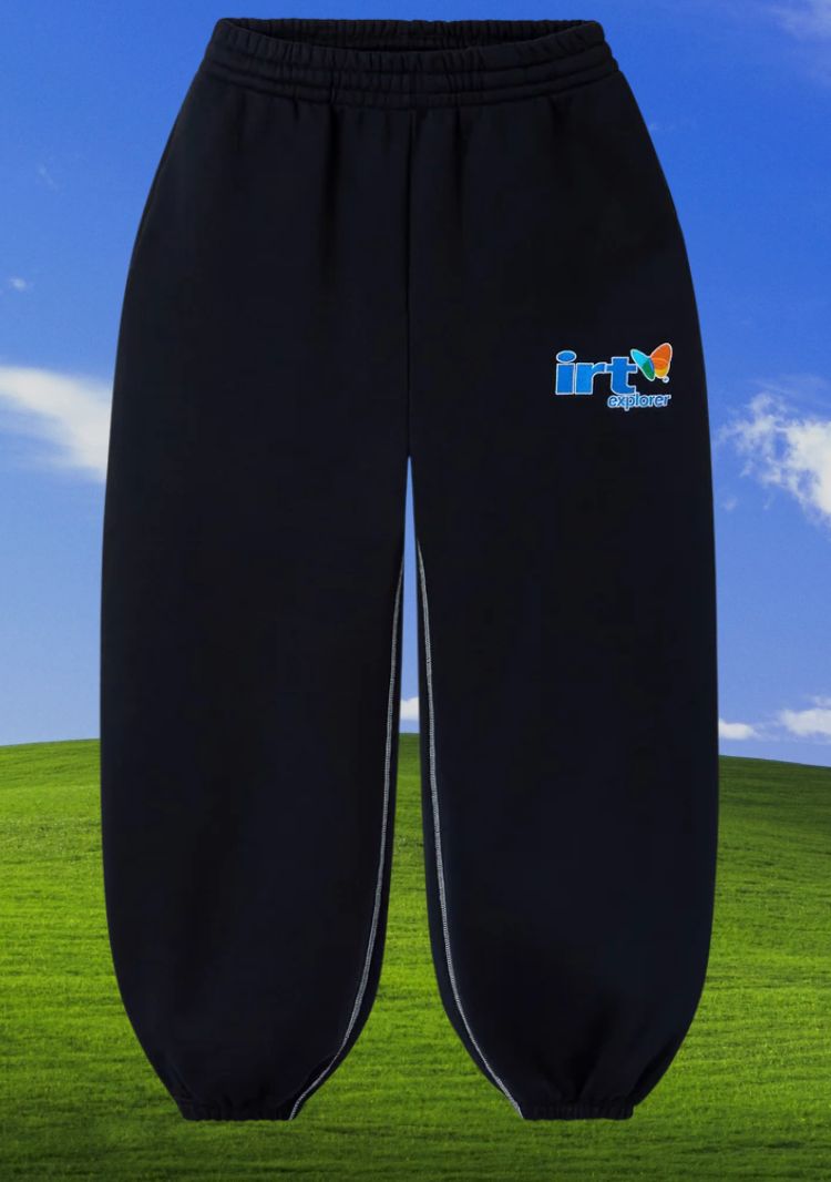 Internet Ruins Things 'Explorer' Scrunch Sweatpants Black