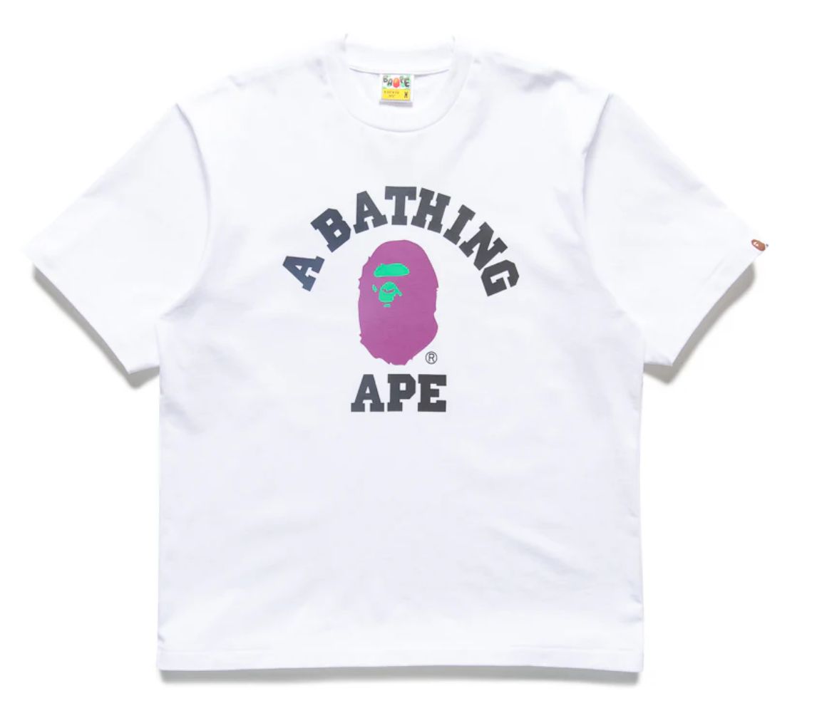 Bape 'Magenta College RT' Tee White