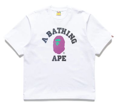 Bape 'Magenta College RT' Tee White