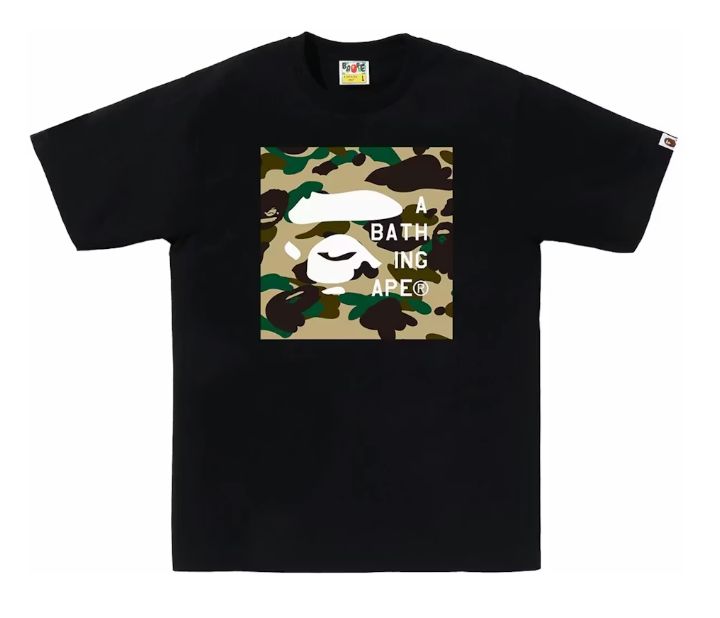 Bape '1st Camo Face Tag Logo' Tee Black