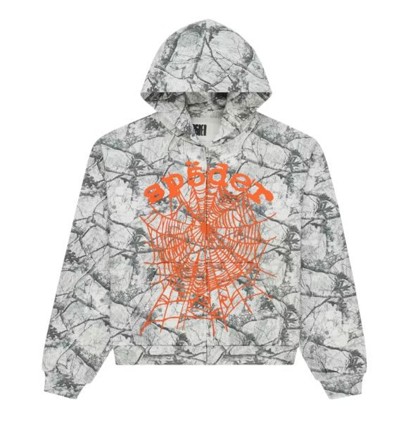 SP5DER 'Real Tree OG Web V2' Zip-Up Hoodie White Camo