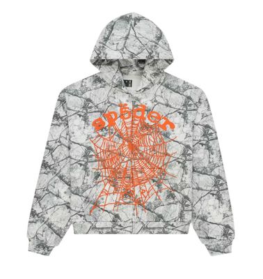 SP5DER 'Real Tree OG Web V2' Zip-Up Hoodie White Camo