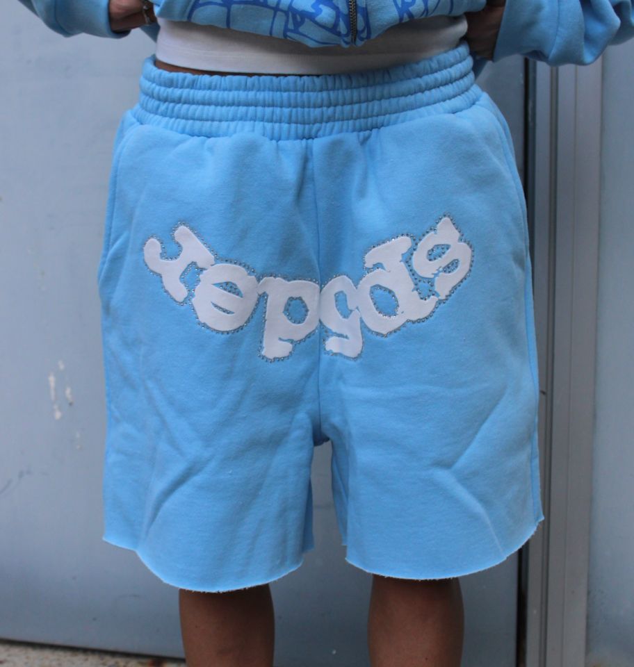 SP5DER 'OG Web' Sweatshorts Sky Blue