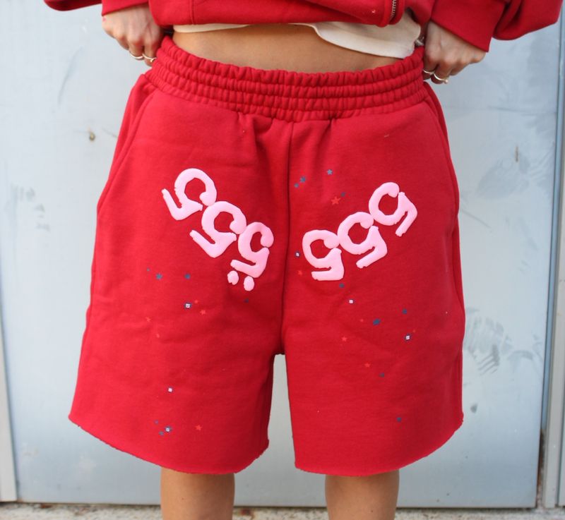 SP5DER 'Angel Number' Sweatshorts Merlot
