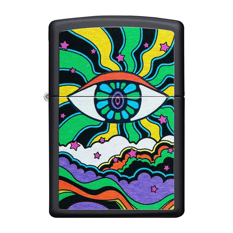 Black Light Eye Design Zippo