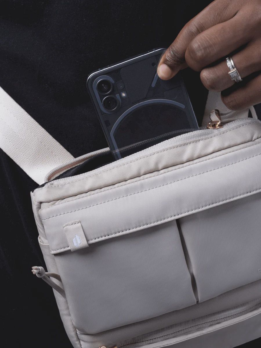 Puffco beige satchel