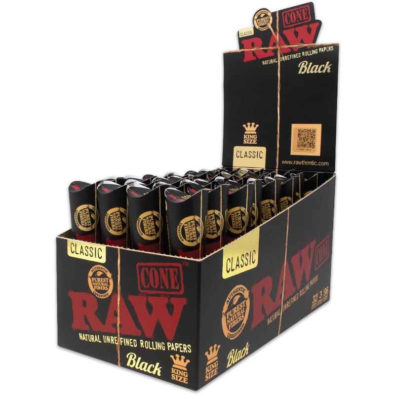 Raw black king size cones=