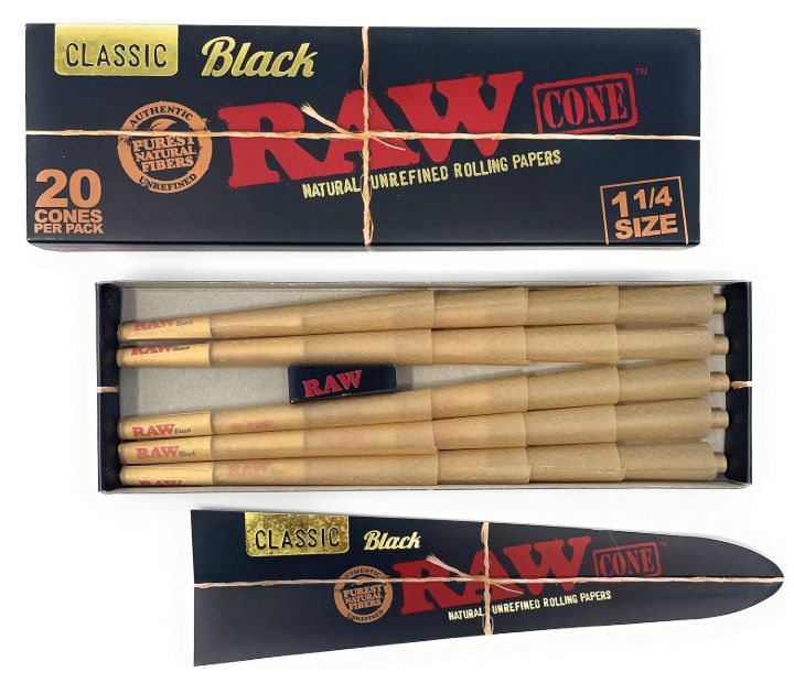 raw black 1 1/4 20 cones