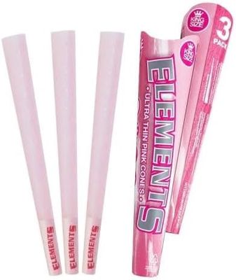 Elements ultra thin pink cones king size