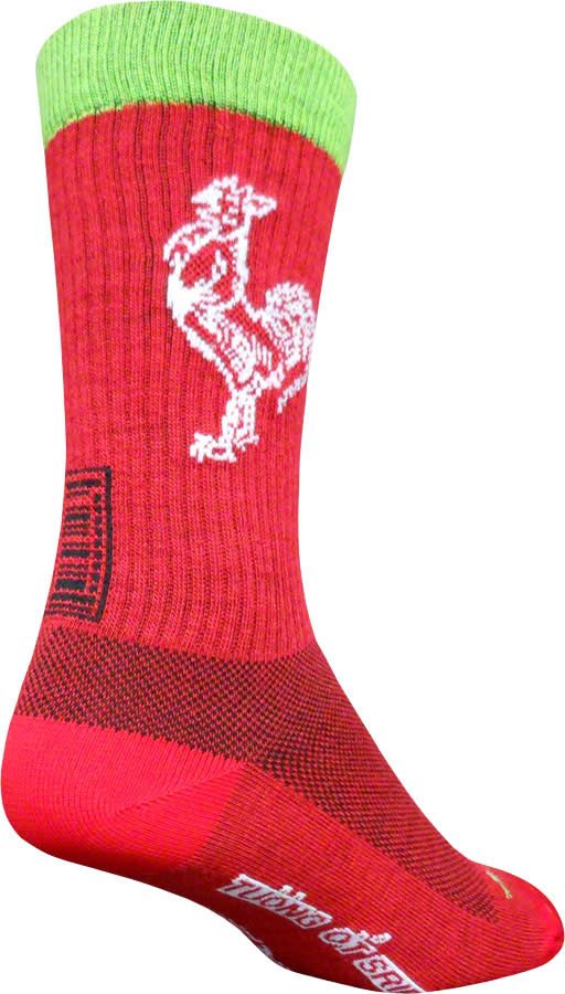 SockGuy Sriracha Wool Socks - 8&quot;, Red, Large/X-Large